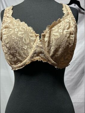 Olga Nude Lace-Trim Support Bra